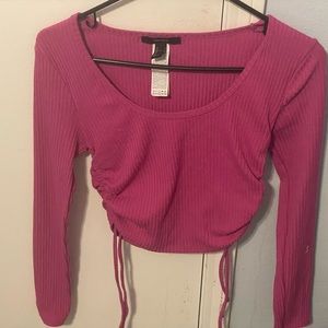 Cute bright pink crop top from forever 21